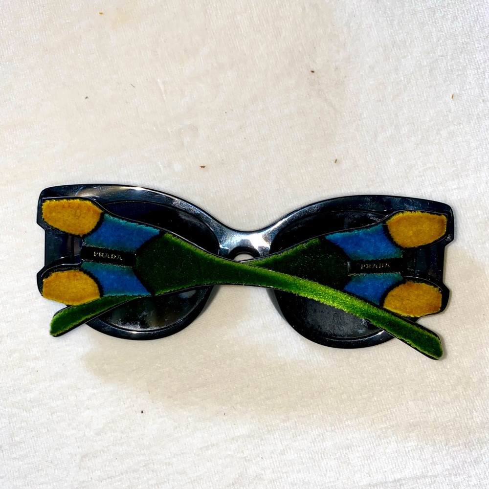 Prada velvet butterfly sunglasses - blue green - Picture 7 of 7